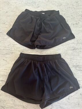 ALO Yoga Black Athletic Shorts BUNDLE — Lightweight Running Shorts, 2-Pack